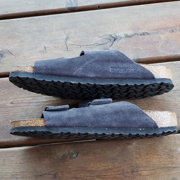 BIRKENSTOCK Grey Suede Leather Arizona Sandals 41 - Picture 5 of 16